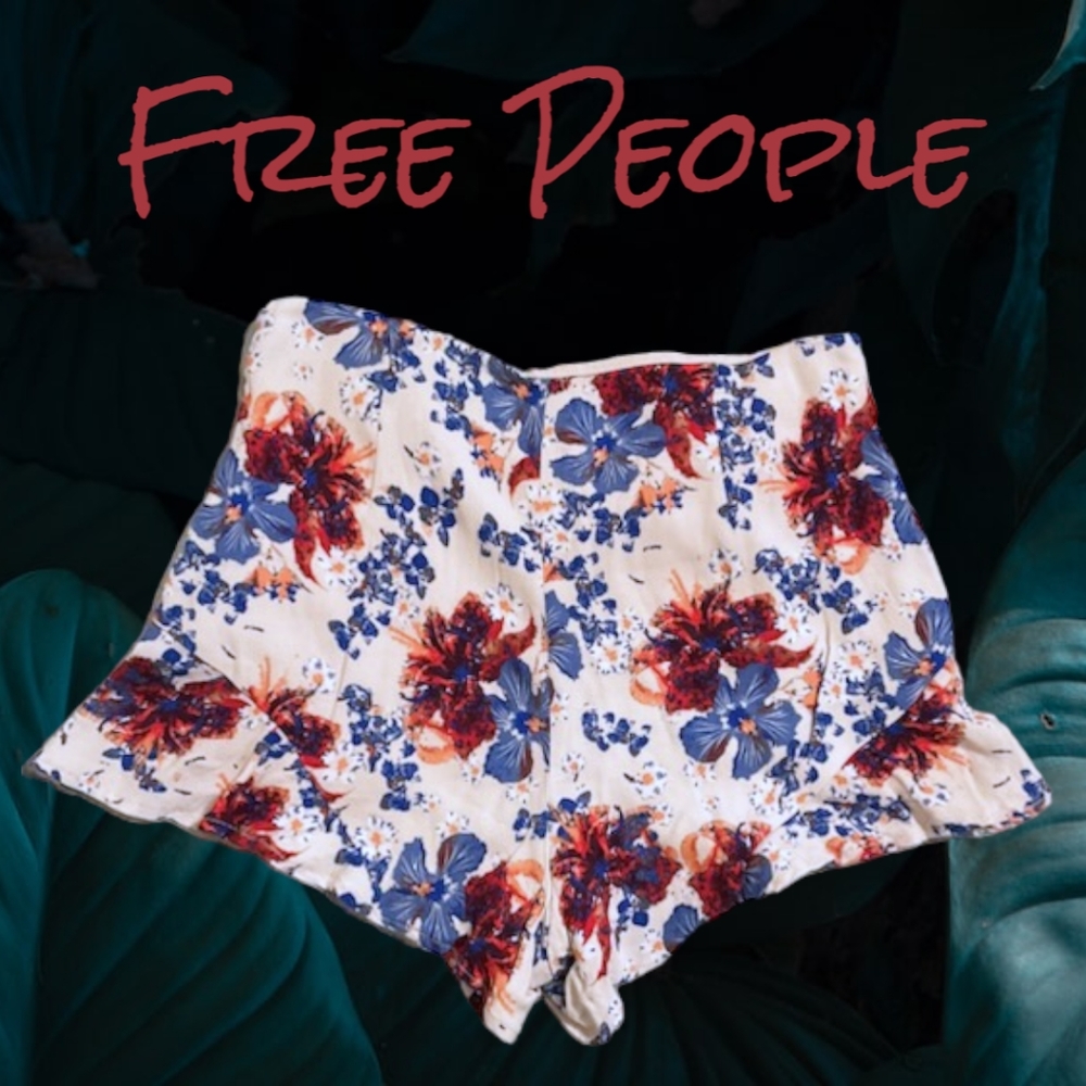 Free People Fiona Floral Flutter Shorts